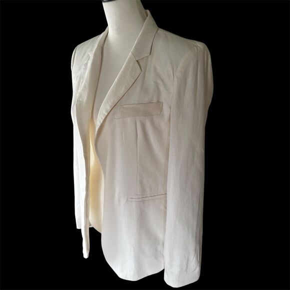 NWT Rachel Zoe White Linen & Cotton Blazer | M - Picture 2 of 10
